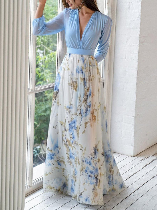 Isabela™ | Vestido Largo Floral con Mangas Largas y Estilo Atemporal