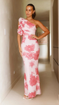 Lucía™ | Vestido Largo Asimétrico con Diseño Floral Elegante