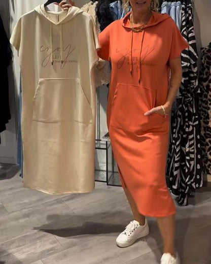 Anika™ | Vestido casual con capucha y ajuste en la cintura