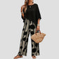 Milavie™ | Conjunto de Mujer con Top Asimétrico y Pantalón Estampado