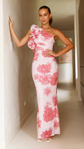 Lucía™ | Vestido Largo Asimétrico con Diseño Floral Elegante