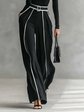 Elena | Conjunto 2 piezas mujer – Dolcevita de manga larga & Pantalón palazzo con cinturón