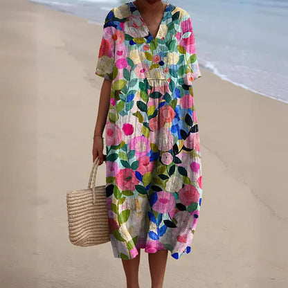 Nicka™ | Vestido con Estampado Floral Vivo