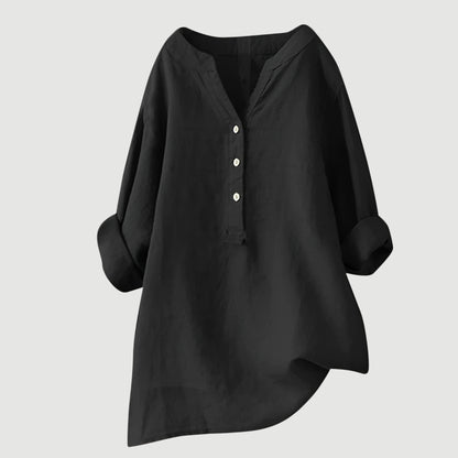 Emily – Camisa Fresca de Lino con Botones