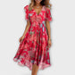 Anegret | Stylish Floral V-Neck Midi Dress - Lisa New York