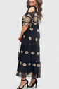 Valeria – Vestido Largo Boho Chic con Bordados Dorados