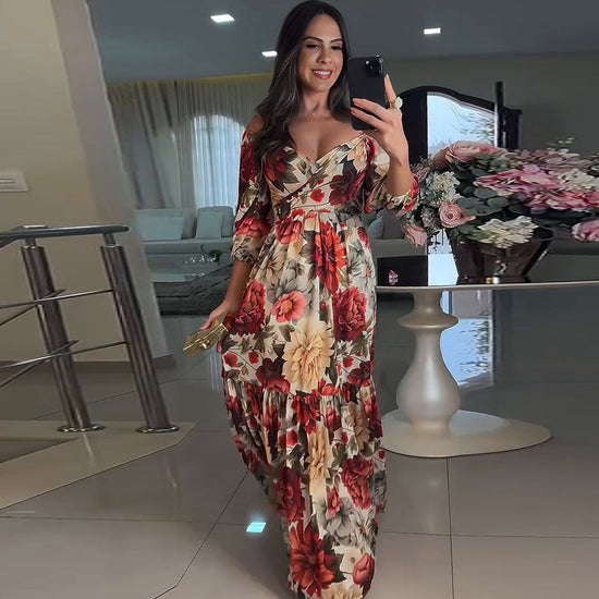 Adriana™ | Elegante vestido floral plisado